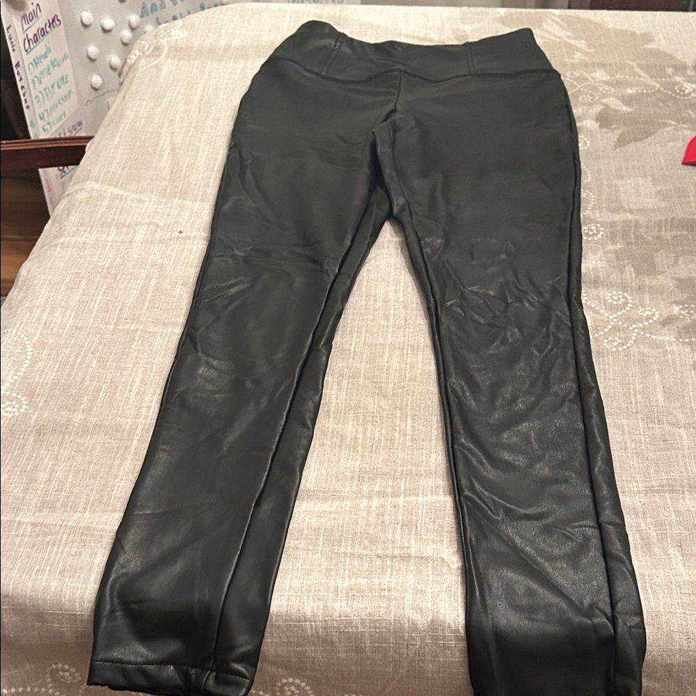 Black Faux Leather Pants